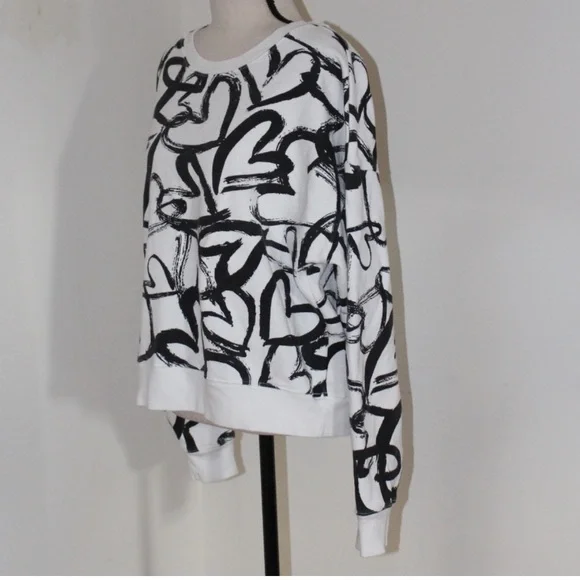 Maeve Anthropologie Heart Printed Sweatshirt Size Small - Picture 4 of 10